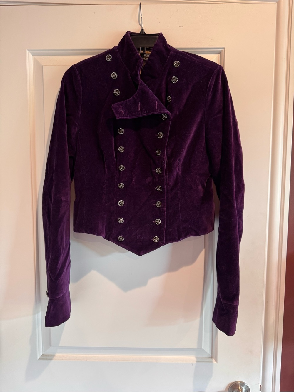 Vintage Lucky Brand Deep Purple Velvet Military Blazer